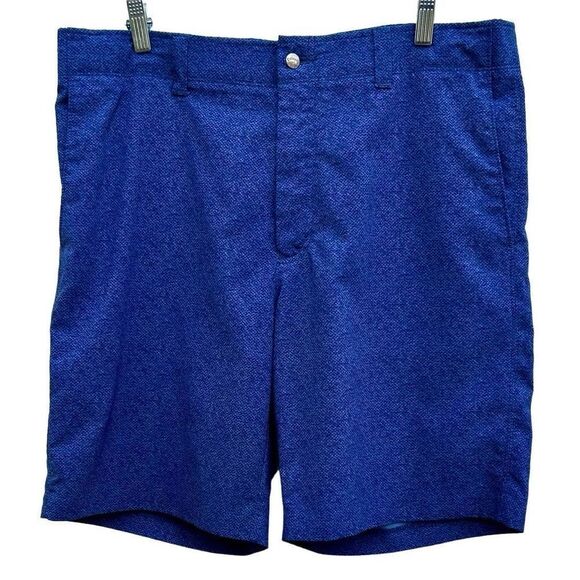 Callaway Shorts Men’s Sz 36 Blue with Black Tweed Flat Front Deep Front Pockets - Picture 5 of 11